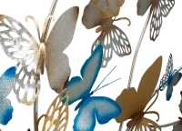 Pannello Da Muro Butterflies Oro/Celeste cm 132X3,5X95,5(m-3)