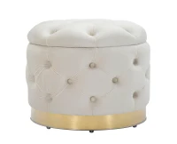 Pouf Contenitore Rich Crema cm Ø 55X42(m-1)