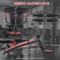 HOMCOM Multifunctional Sit Up Bench Exercise with Resistant Rope and Twist Waist Disc for Home, Office and Gym(m-6)