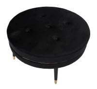 Pouf Paris xxl Nero/Gold cm Ø 90X46(m-3)