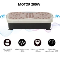 HOMCOM Vibration Plate Machine Fitness Body Shaper Slim Trainer Exercise Workout Home Gym Music Remote Power(m-5)