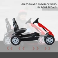 Homcom Pedal Go Kart Children'S Go Karts Children Manual Racing Wheel Rider -Red(m-5)
