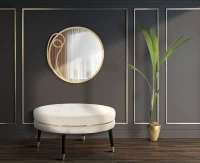 Pouf Paris xxl Crema/Gold cm Ø 90X46(m-6)