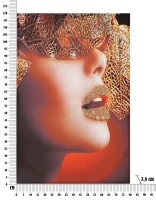 Stampa Su Tela Lady Face W/Leaf cm 80X3,8X120(m-6)