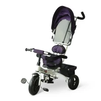 HOMCOM Kids Polyester Sun Canopy Ride-On Tricycle w/ Parent Handle Purple(m-10)