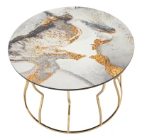 Tavolo Da Caffe' Abstract Top -B-  Top cm Ø 70X43,5(m-2)