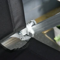 Outsunny Silla de Jardín Plegable Portátil de Aluminio con Respaldo Alto Ajustable en 7 Posiciones y Reposacabezas Acolchado para Exterior Terraza Camping 75x61,5x114,5 cm Negro(m-8)