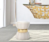Sgabello Flower cm Crema cm Ø 40X44(m-5)