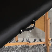HOMCOM Birchwood Lightweight Portable Massage Table with Arm Rest Black(m-10)