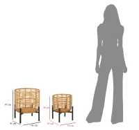 Portavasi Rattan Coppia cm Ø 41X47-33X39(m-6)