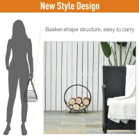 Outsunny Suport pentru lemne de foc Suport lemne in forma de cos design ridicat Greutate maxima 15 kg(m-6)