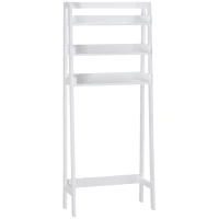 kleankin Prateleiras sobre Sanita Prateleiras de Armazenamento para Casa de Banho Lavanderia Anti-Tombo 63,5x28x156,2cm Branco(m-1)