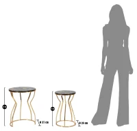 Tavolinetti Leaf Top Coppia cm Ø 37X51-25X46(m-6)