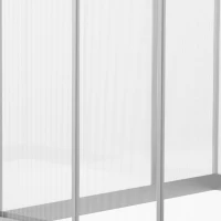 Outsunny Greenhouse w/ Sliding Door Window Glavanized Base 4mm PC Panels Aluminium Frame 195x182cm Outdoor(m-7)