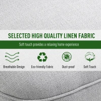 HOMCOM Single Sofa Home Living Room Fabric Solid Wood Leg Upholstered Dining Chair W/ Pillow-Grey(m-4)