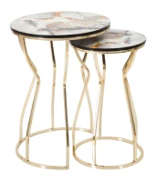 Tavolinetti Abstract Top -B- Coppia cm Ø 37X51-25X46(m-3)