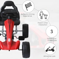 Homcom Pedal Go Kart Children'S Go Karts Children Manual Racing Wheel Rider -Red(m-4)