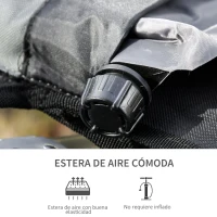 Outsunny Cama de Camping Plegable de Aluminio con Bolsa de Transporte Portátil con Acolchado Capacidad de Carga 114 kg para Interiores y Exteriores 210x86x42 cm Gris(m-4)