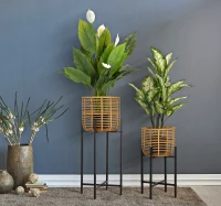 Portavasi Rattan Coppia cm Ø 38X90-33X60(m-5)