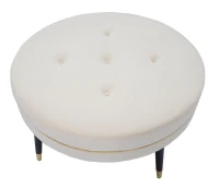 Pouf Paris xxl Crema/Gold cm Ø 90X46(m-3)