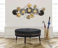 Pouf Paris xxl Nero/Gold cm Ø 90X46(m-6)