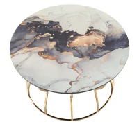 Tavolo Da Caffe' Abstract Top -A-  Top cm Ø 70X43,5(m-2)
