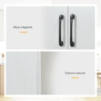 HOMCOM Armário de Cozinha Móvel Auxiliar de Cozinha com 4 Portas e 5 Prateleiras Estilo Moderno Anti-Tombo 60x36x168cm Branco(m-8)