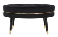Pouf Paris xxl Nero/Gold cm Ø 90X46(m-2)