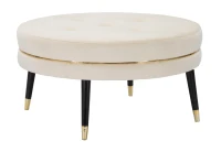 Pouf Paris xxl Crema/Gold cm Ø 90X46(m-1)