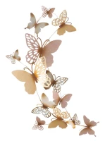 Pannello Da Muro Butterflies Oro/Rosa C cm 59,5X4X111,5(m-1)