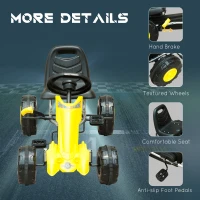 HOMCOM Children Pedal Go Kart Kids Ride On Bike Toy Manual Racing Rider(m-5)