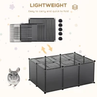 PawHut 22 Panels DIY Pet Playpen, Guinea Pig Cage Small Animal Cage for Rabbit, Chinchilla, with Door Bottom, Grey(m-6)