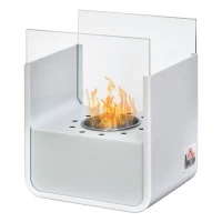 HOMCOM Biokamin Ethanol-Kamin Bio-Ethanol-Brenner 0,4L Brenndauer kein Rauch Edelstahl 20 x 15 x 25 cm(m-11)