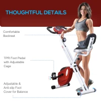 HOMCOM Steel Manual Resistance Exercise Bike w/ LCD Monitor Red(m-7)