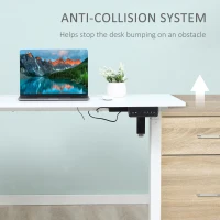 Vinsetto Birou reglabil pe 3 Inaltimi Design Anti-coliziune, 120x60x74.5-114.5cm, Alb(m-7)