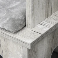 PawHut 114cm Wooden Cat Tree Condo Jute Scratching Post Cat Tower Kitten Activity Center Grey(m-11)