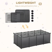 PawHut 28 Panels Pet Playpen, DIY Guinea Pigs Cage, Small Animal Cage for Rabbit, Chinchilla with Door Bottom, Grey(m-6)