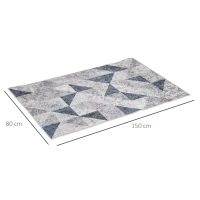 HOMCOM Modern Grey Rug, Geometric Area Rugs Large Carpet for Living Room, Bedroom, Dining Room, 80x150 cm(m-3)