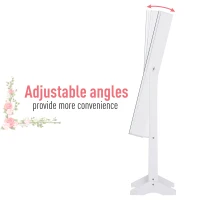 HOMCOM Dulapior Cutie de bijuterii cu Oglinda si Iluminare LED Automata, Alb, 30x146x36 cm(m-6)