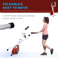 HOMCOM Steel Manual Resistance Exercise Bike w/ LCD Monitor Red(m-6)