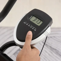 HOMCOM Stationary Exercise Bike with 10kg Flywheel, Cycling Cardio Workout Racing Machine with Adjustable Resistance, LCD Monitor, Phone and Bottle Holder, for  Indoor Gym Office(m-9)