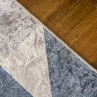 HOMCOM Modern Grey Rug, Geometric Area Rugs Large Carpet for Living Room, Bedroom, Dining Room, 80x150 cm(m-9)