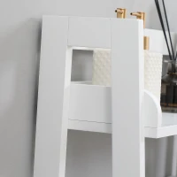 kleankin Estantería sobre Inodoro WC Mueble de 3 Niveles Estante de Almacenamiento para Baño 63,5x28x156,2 cm Blanco(m-6)