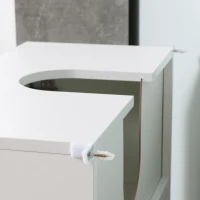 kleankin Under Sink Cabinet, Bathroom Vanity Unit, Pedestal Under Sink Design, Storage Cupboard with Adjustable Shelf, High Gloss, White(m-9)