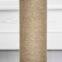 PawHut 114cm Wooden Cat Tree Condo Jute Scratching Post Cat Tower Kitten Activity Center Grey(m-9)