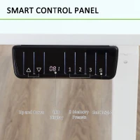 Vinsetto Birou reglabil pe 3 Inaltimi Design Anti-coliziune, 120x60x74.5-114.5cm, Alb(m-5)