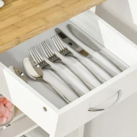 HOMCOM 3 Piece Bar Table Set, Breakfast Bar table and Stools with Storage Shelf, Drawer, Wire Basket and Wine Rack for Kitchen, Home Bar, Natural and White(m-9)