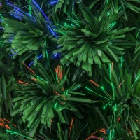 HOMCOM Brad de Crăciun 90cm cu 90 Ramuri din PVC cu Fibră Optică și 12 becuri LED(m-8)