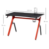 HOMCOM Computer and Gaming Desk, Racing Style Home Office Ergonomic Computer Table Workstation w/Management(m-3)