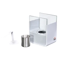 HOMCOM Biokamin Ethanol-Kamin Bio-Ethanol-Brenner 0,4L Brenndauer kein Rauch Edelstahl 20 x 15 x 25 cm(m-5)